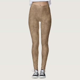 Legging Tan e Brown Faux Leather