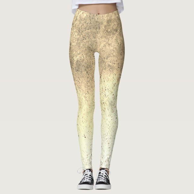 Legging Tan Speckled Grunge Abstrato (Frente)