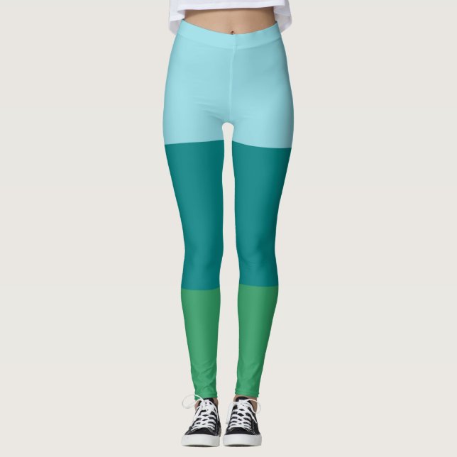 Legging Tanager Turquesa, Azul Teal e Verde Kelly Horiz (Frente)