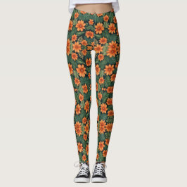 Legging Tangelo Tropical: Oásis Floral Vibrante