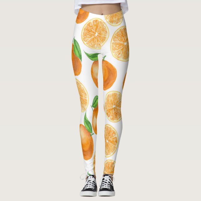 Legging Tangerinas de aquarela (Frente)