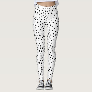 Legging Tantos Pontos! Black on White Dalmation