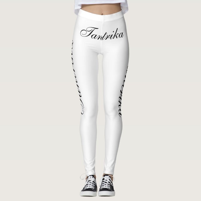 Legging Tantrika preto no branco (Frente)