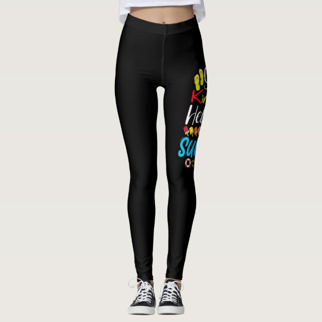 Legging Tão Longo Grau de Jardim de Infância Olá Verão (Frente)