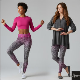 Legging Tapeçaria de Damasco Ombre Cinza Rosa Quente