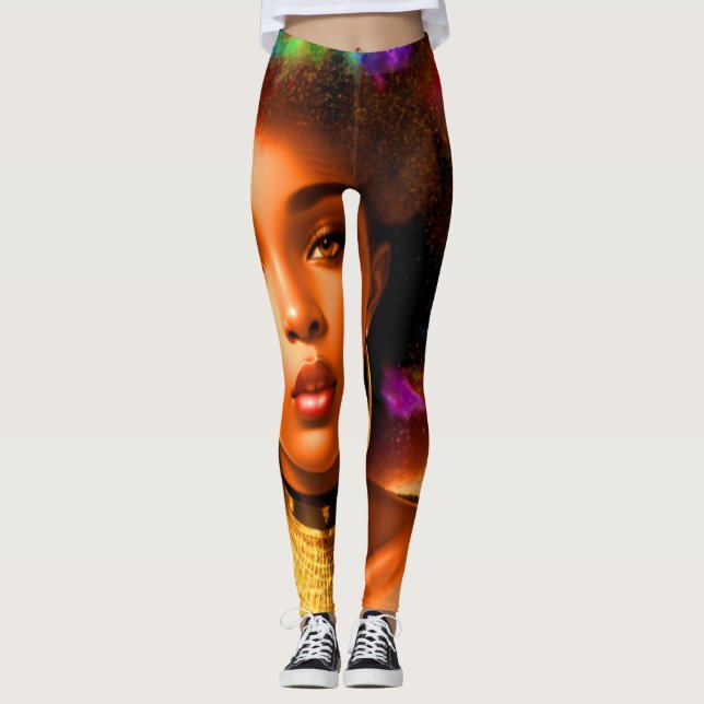 Legging Tapeçaria dourada de Ayila (Frente)
