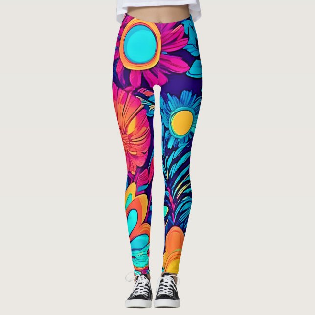 Legging Tapeçaria Floral Psicodélica (Frente)