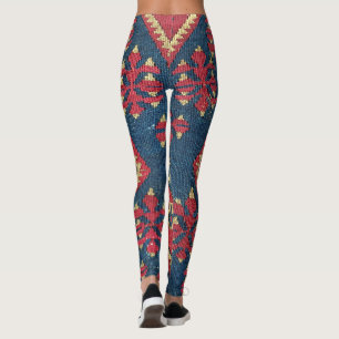 Legging Tapete Kilim Turco Antigo Vermelho Azul