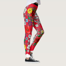 Legging Tapis de fleurs au coquelicot