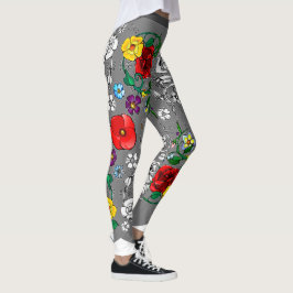 Legging Tapis de fleurs au coquelicot