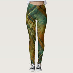 Legging Tartan Automático em Perturbação Cheio de Terra