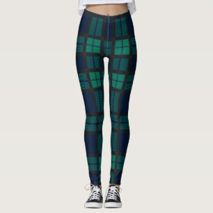 Legging Tartan Clan Black Watch Xadrez Blue Green Checkere