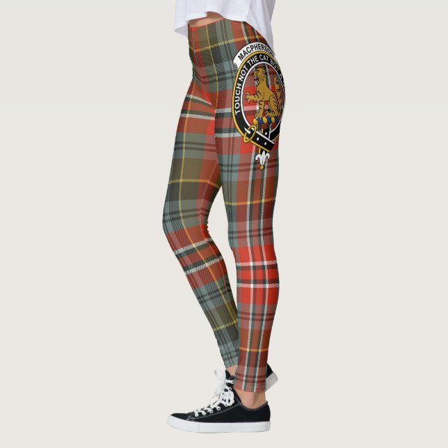 Legging Tartan Crest Desgastado do Clã MacPherson Scotstee (Esquerda)