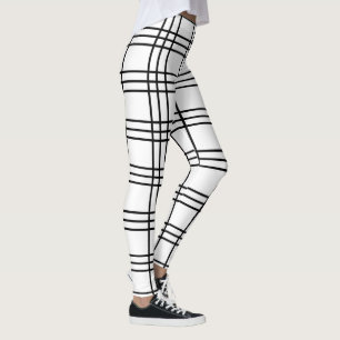 Legging Tartan da Xadrez Legal Preppy e White
