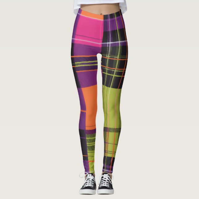 Legging Tartan de captura de olhos (Frente)