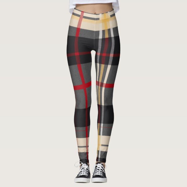 Legging Tartan de mistura sofisticada (Frente)