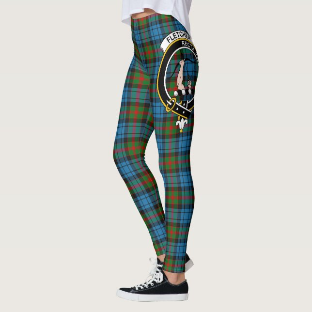 Legging Tartan de mulheres do Clã Fletcher de Dunan Crest  (Esquerda)