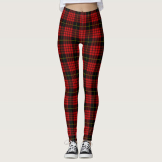 Legging Tartan escocês vermelho e preto