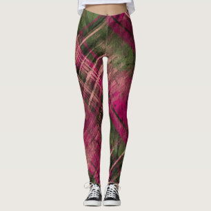 Legging Tartan Incomodado Cheque Mistura Verde Borgonha
