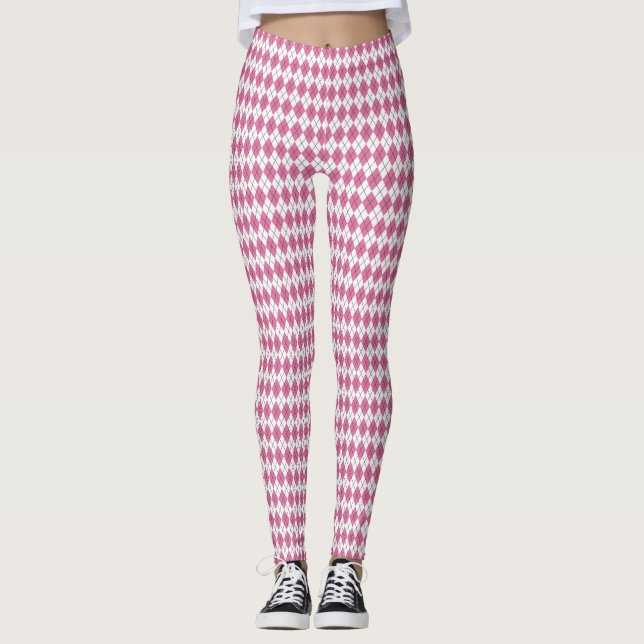 Legging Tartan-Pattern Pinky dos anos 70 (Frente)