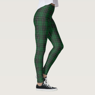 Legging Tartan preto verde da caça de MacLean do clã