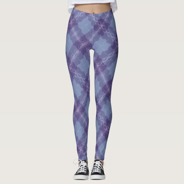 Legging Tartan-sine de Sonhos Doces ondulou (Frente)