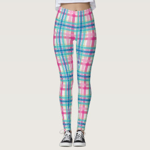 Legging Tartan, teste padrão da xadrez