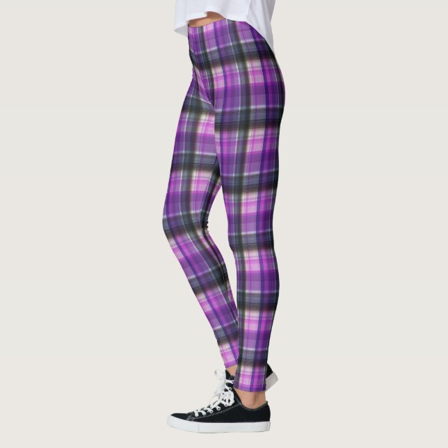 Legging Tartan Verificado Roxo, (Esquerda)