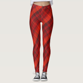 Legging Tartan vermelho da xadrez