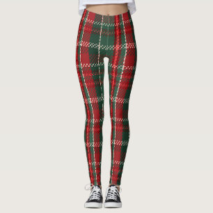 Legging Tartan Vermelho Verde Natal Profundo