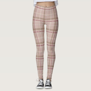 Legging Tartan Xadrez Burgundy Tan Rosa   Leguminosas