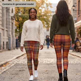 Legging Tartan Xadrez de Outono – Yoga de Xadrez Quente de