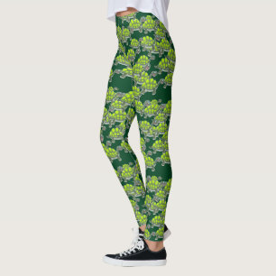 Legging Tartarugas de mar verde bonitos que nadam