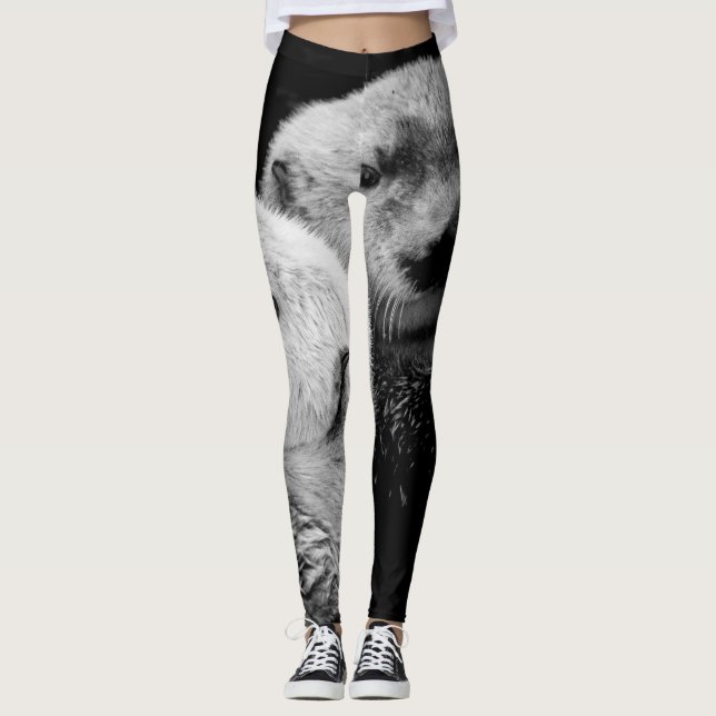 Legging Tartes do Mar: Par Branco Negro. (Frente)