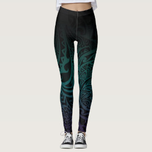 Legging Tatou V - Cerceta da meia-noite & caneleiras roxas