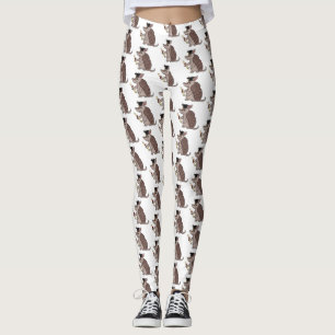 Legging Tatu bonito com desenho de boné de formatura