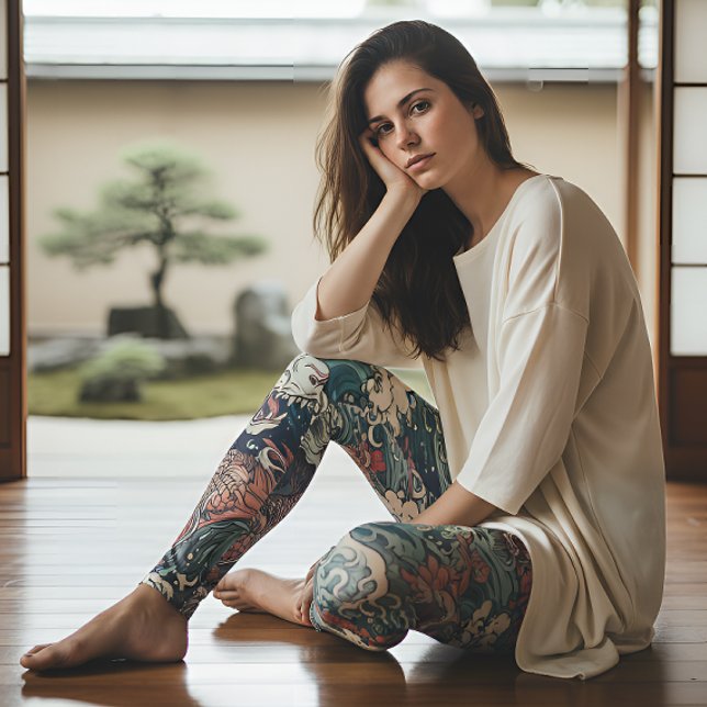 Legging Tatuagem japonesa - Dragões Gêmeos (Criador carregado)