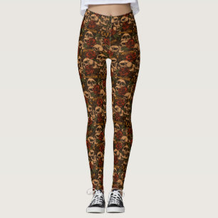 Legging Tatuagem Old School Rosas Armas Caveiras
