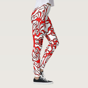 Legging Tatuagem Tribal do Coração Vermelho dia de os namo