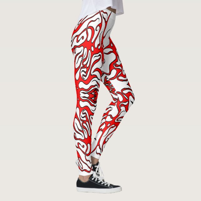 Legging Tatuagem Tribal do Coração Vermelho dia de os namo (Direita)