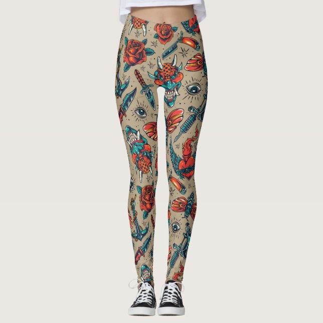 Legging Tatuagem Vintage (Frente)