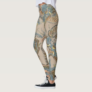 Legging Tatuagem Vintage em Dragões Japoneses por Keisai E
