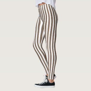 Legging Taupe e listras brancas de doces