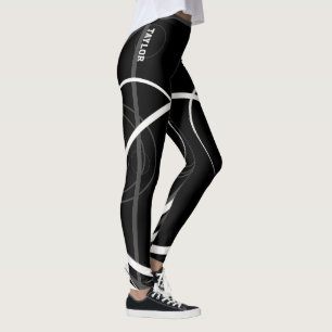 Legging "Taylor" nomeou o cinza e o branco de Zebra