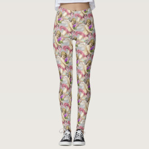 Legging Tcherubs cor-de-rosa cinza