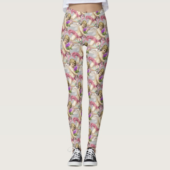 Legging Tcherubs cor-de-rosa cinza (Frente)