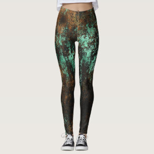 Legging Teal Cooper Patina Metálico