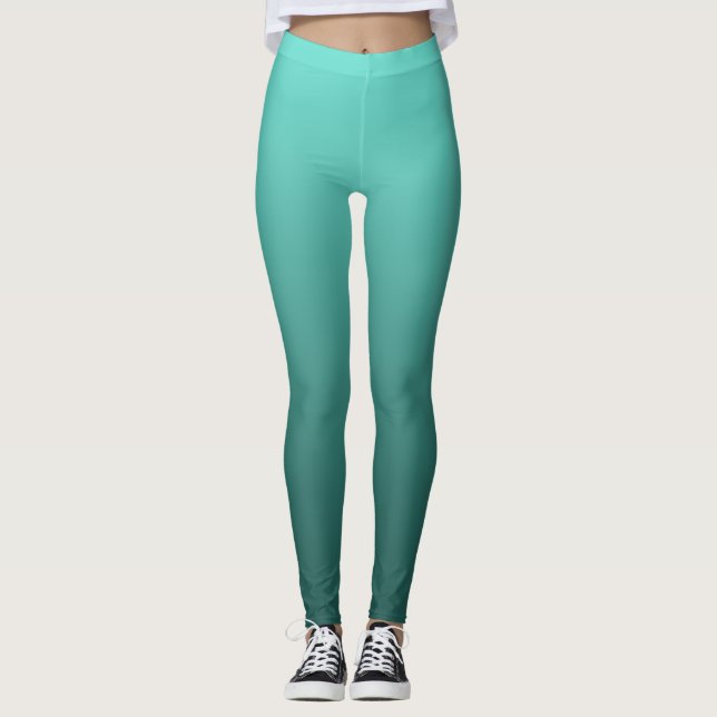 Legging Teal de gradiente neutro e simples