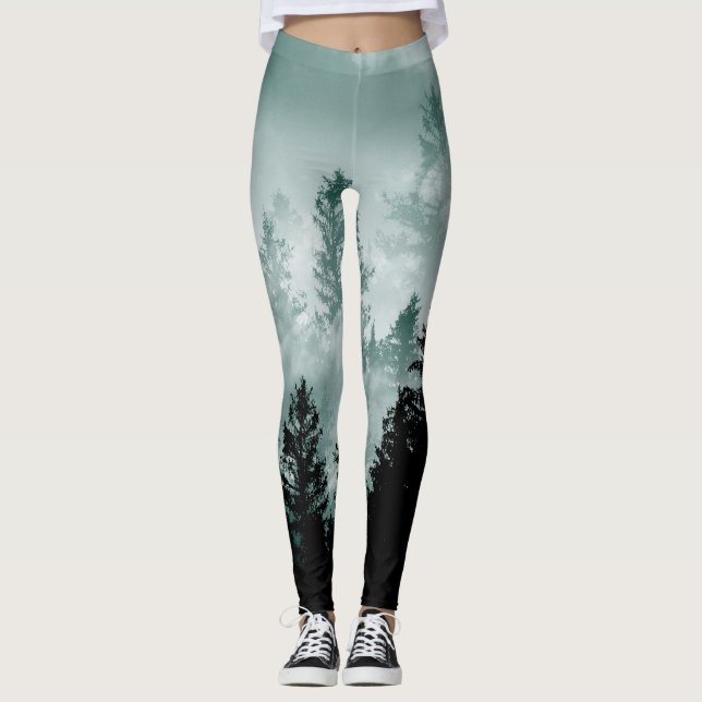 Legging Teal Green Forest Dream #1 #wall #art (Frente)