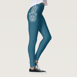 Legging Teal Green Yoga Studio Hamsa personalizável
